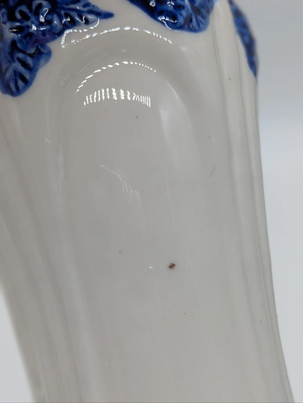 Vintage White Blue Ceramic Duck Nursery Vase